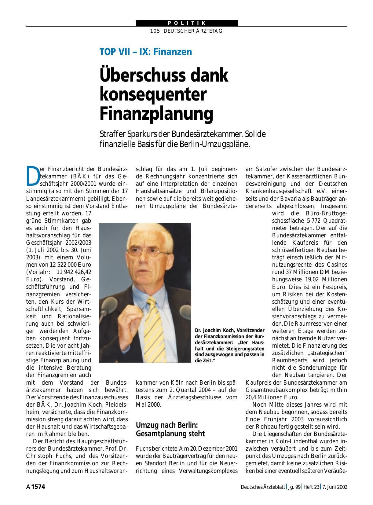 Vorschauseite 1: TOP VII – IX - Finanzen: Überschuss dank konsequenter Finanzplanung