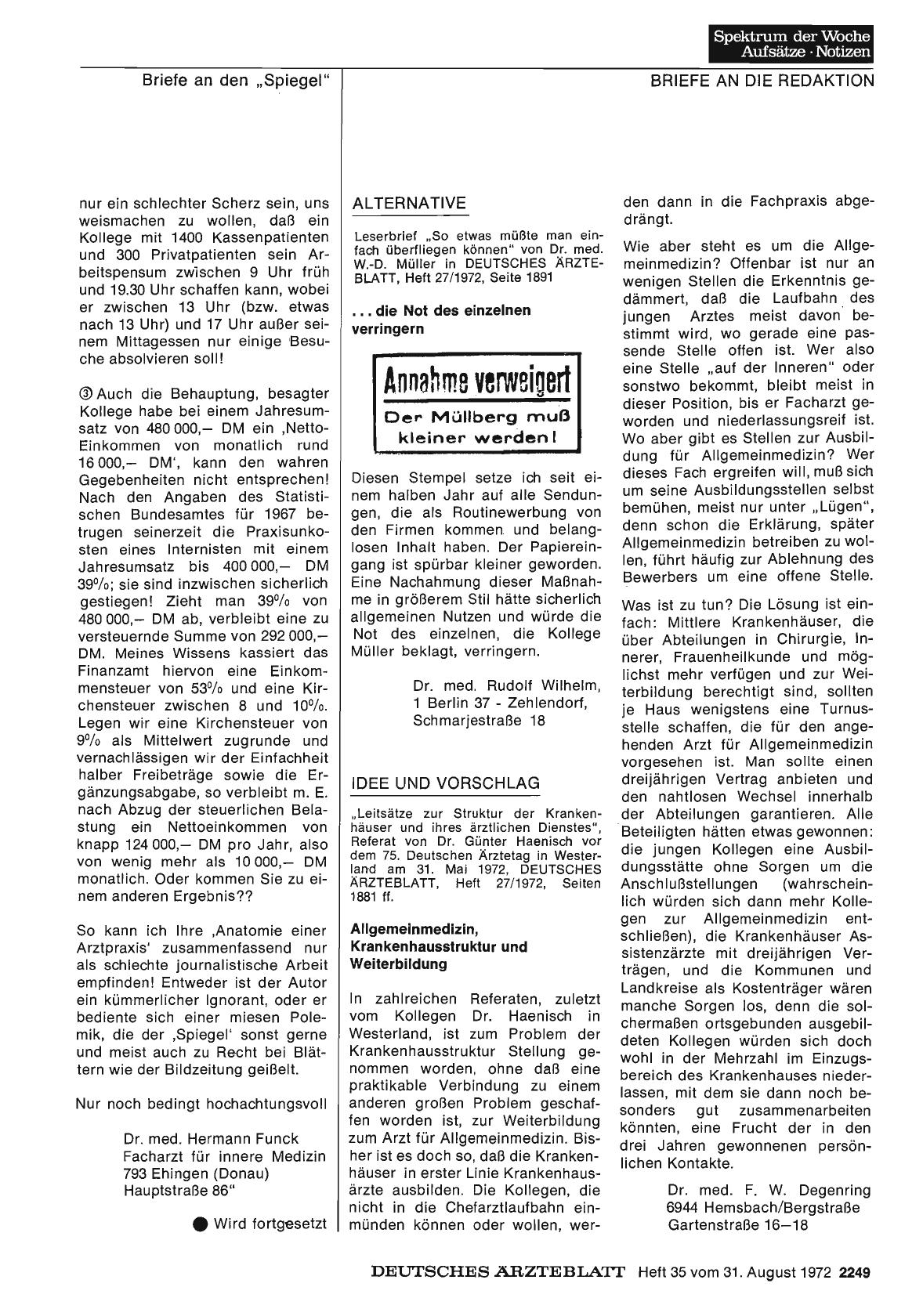 Vorschauseite 1: Idee und Vorschlag: Allgemeinmedizin, Krankenhausstruktur und Weiterbildung