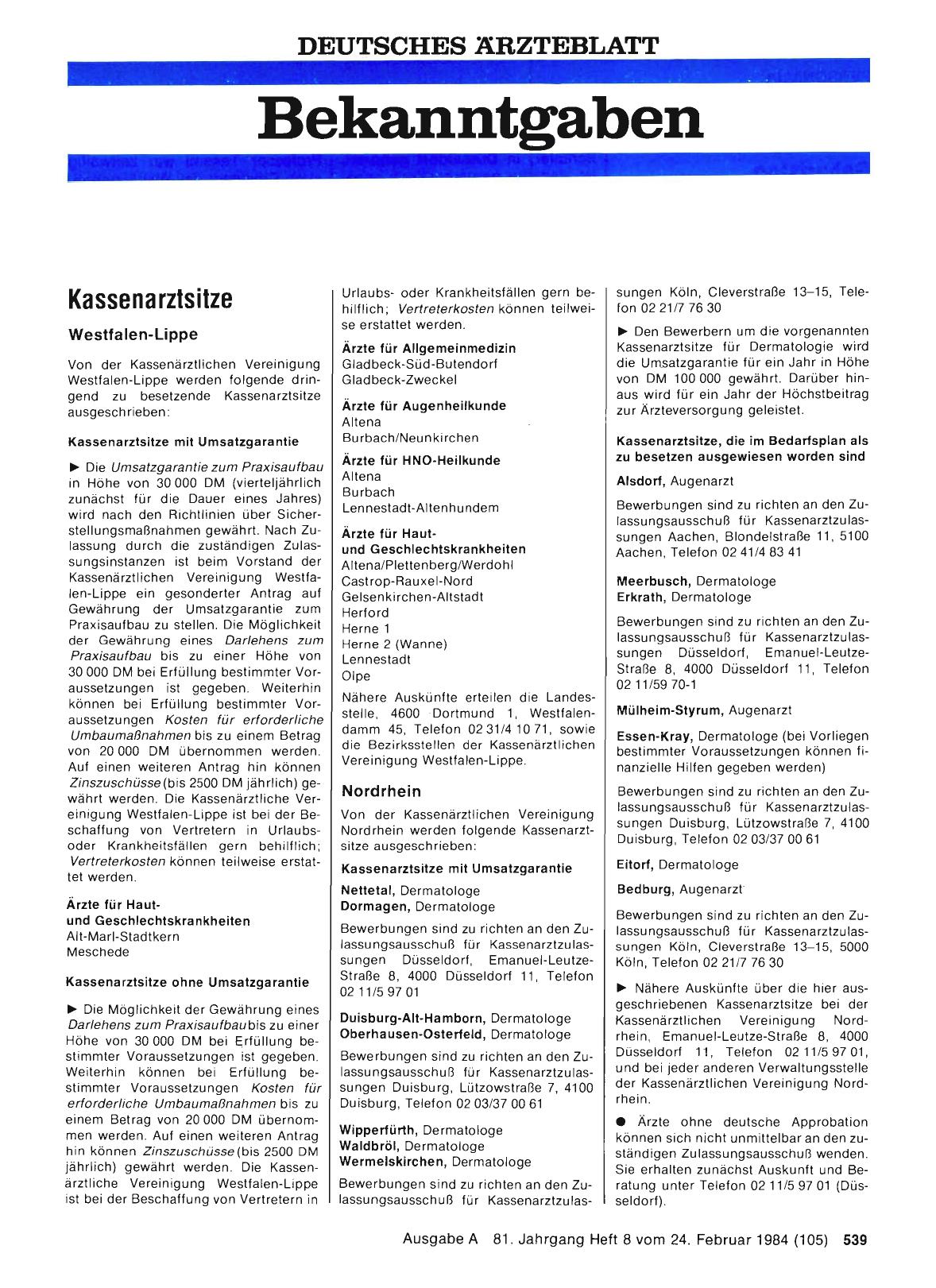 Vorschauseite 1: Kassenarztsitze