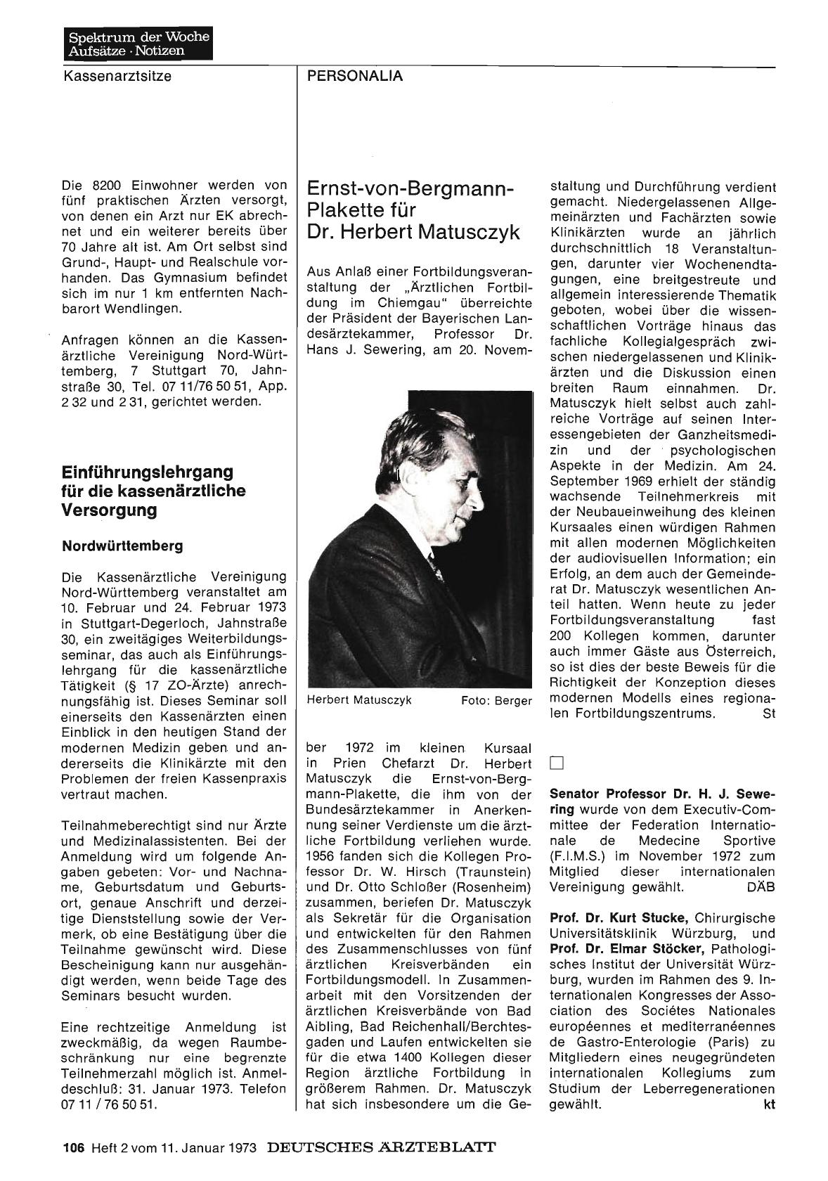 Vorschauseite 1: Senator Professor Dr. H. J. Sewering / Prof. Dr. Kurt Stucke / Prof. Dr. Elmar Stöcker