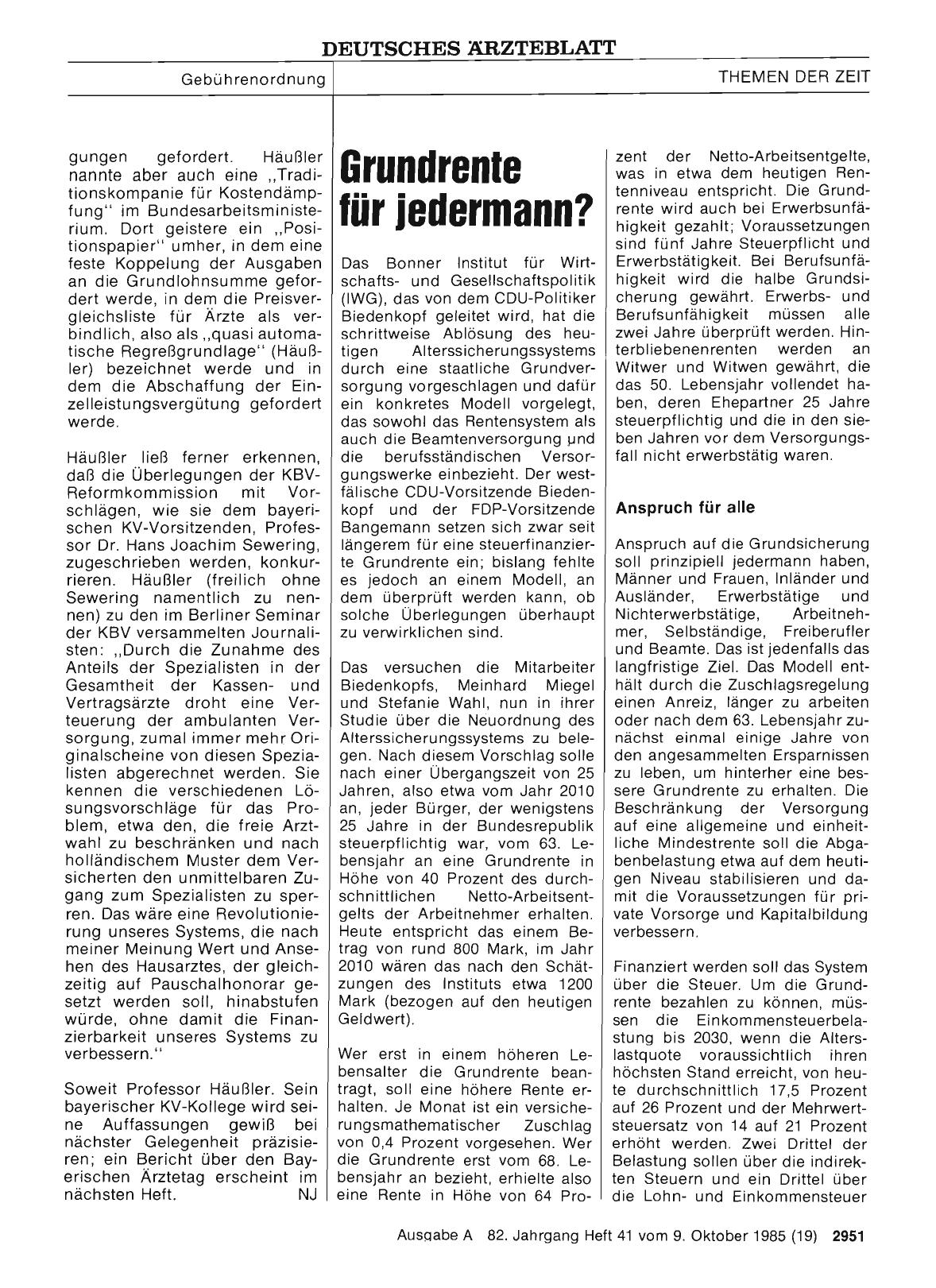 Vorschauseite 1: Grundrente für jedermann?