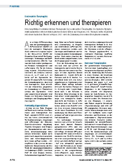 Vorschauseite 1: Eosinophile Ösophagitis: Richtig erkennen und therapieren
