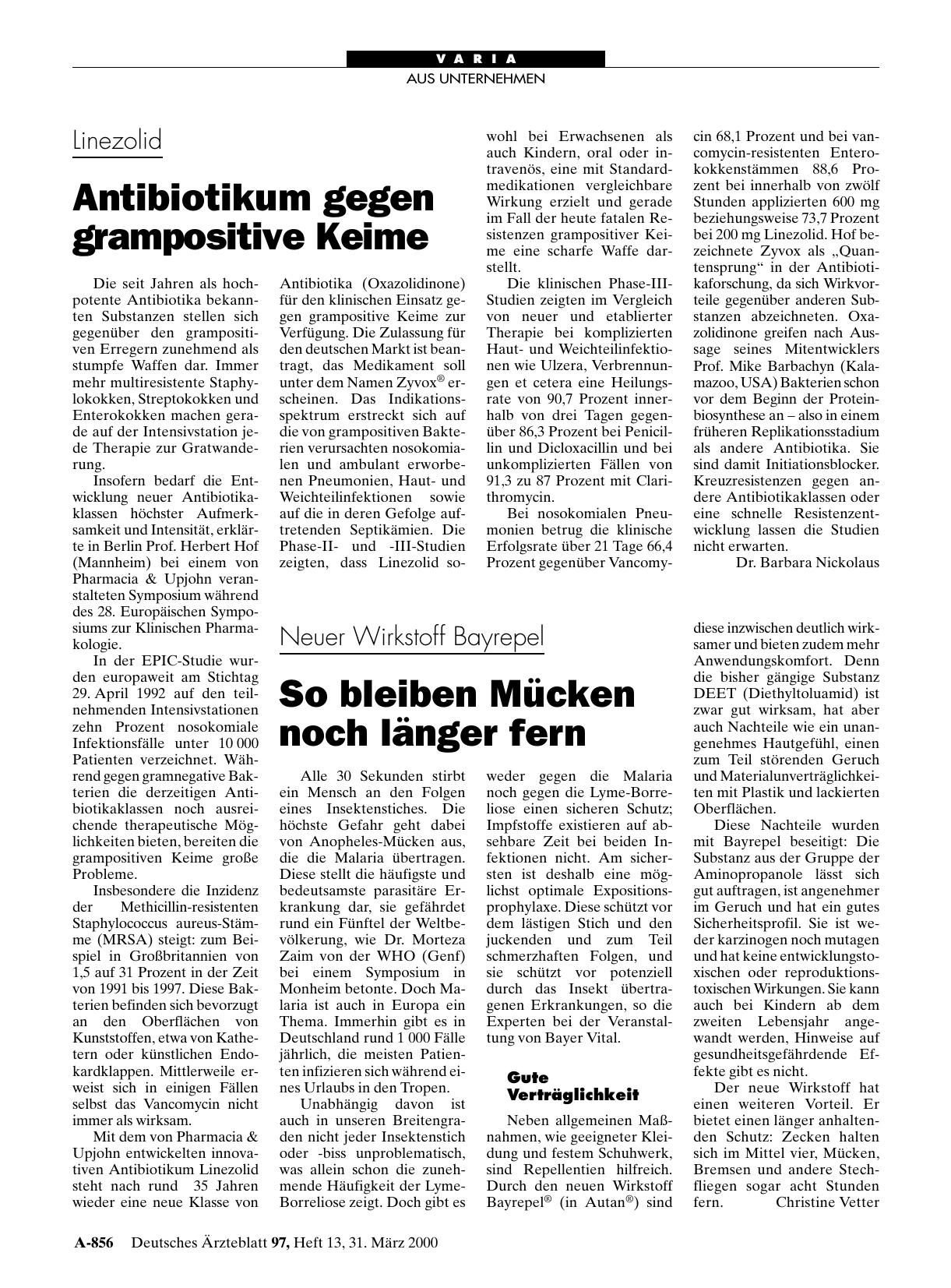 Vorschauseite 1: Neuer Wirkstoff Bayrepel: So bleiben Mücken noch länger fern