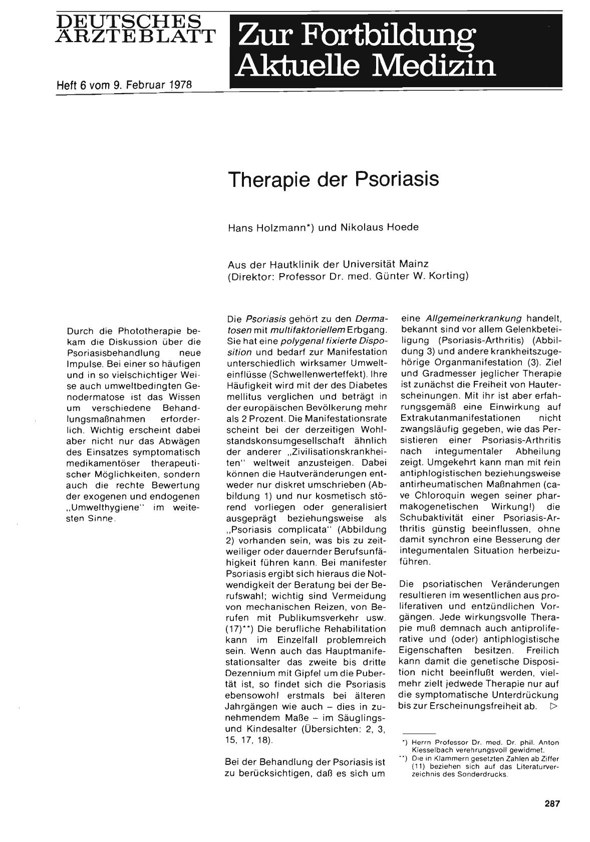 Vorschauseite 1: Therapie der Psoriasis