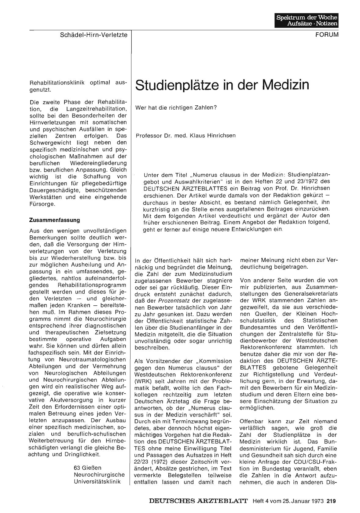 Vorschauseite 1: Studienplätze in der Medizin: Wer hat die richtigen Zahlen?