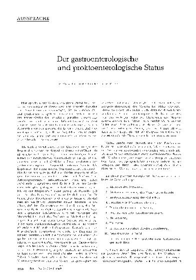 Vorschauseite 1: Der gastroenterologische und proktoenterologische Status