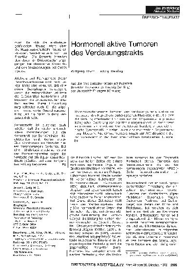 Vorschauseite 1: Hormonell aktive Tumoren des Verdauungstrakts