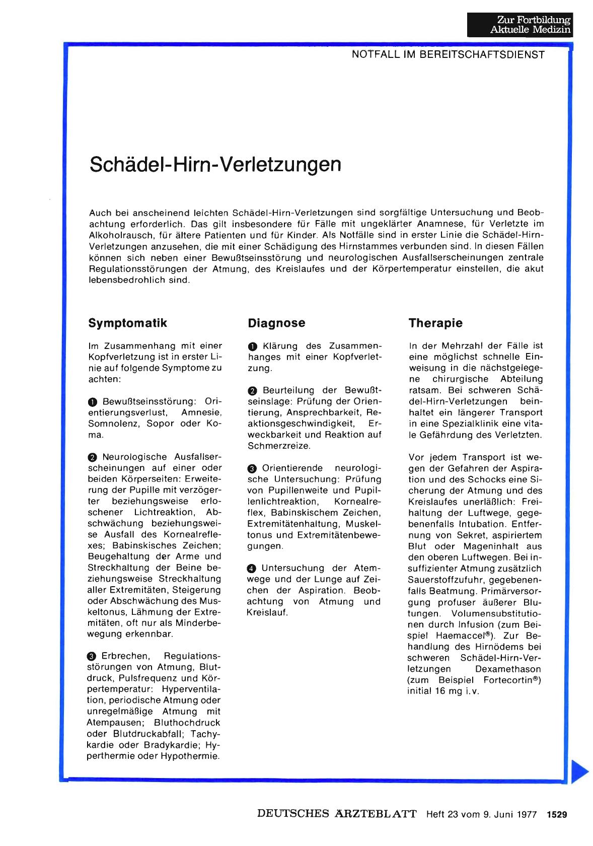 Vorschauseite 1: Schädel-Hirn-Verletzungen