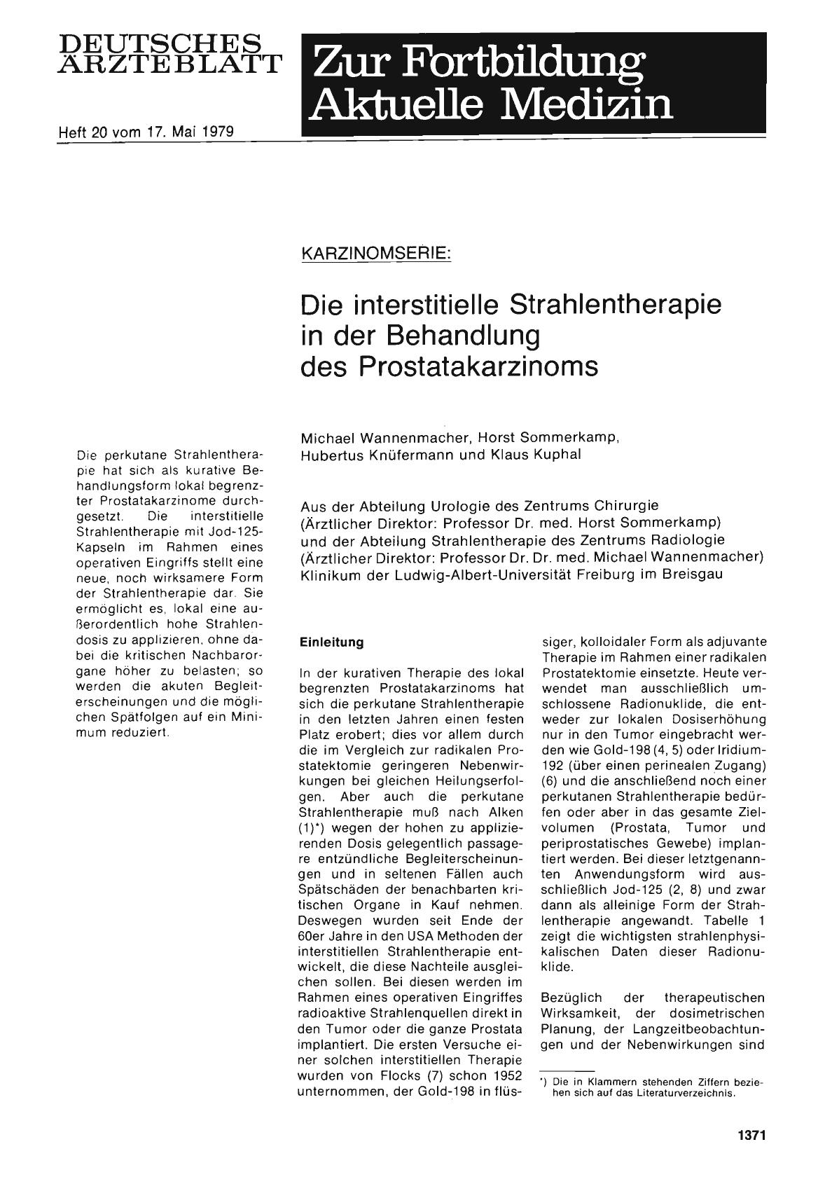 Vorschauseite 1: Karzinomserie: Die interstitielle Strahlentherapie in der Behandlung des Prostatakarzinoms