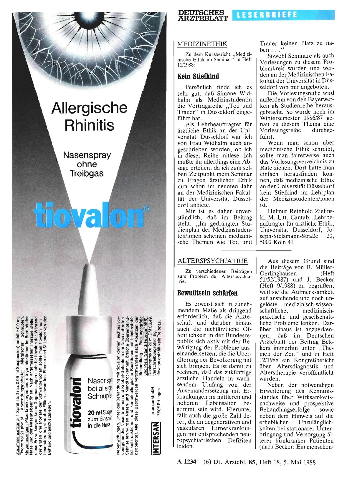Vorschauseite 1: ALTERSPSYCHIATRIE: Bewußtsein schärfen
