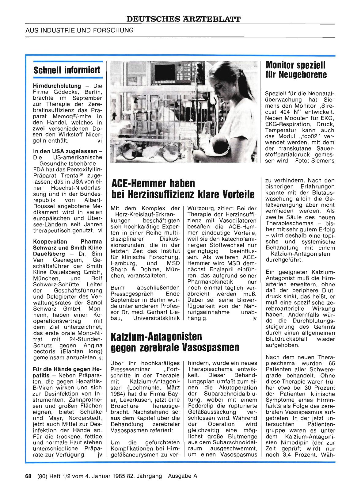 Vorschauseite 1: ACE-Hemmer haben bei Herzinsuffizienz klare Vorteile