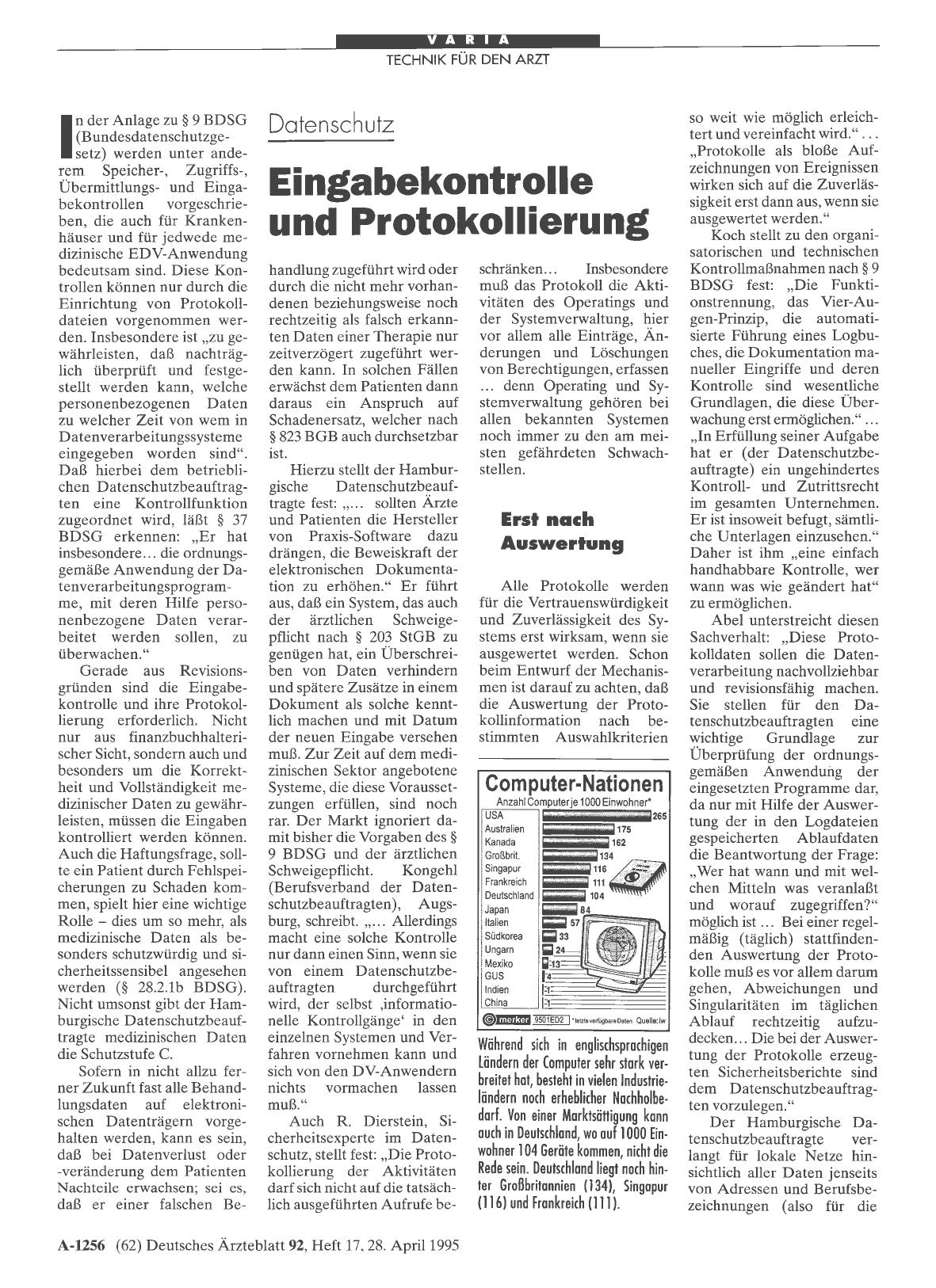 Vorschauseite 1: Datenschutz: Eingabekontrolle und Protokollierung