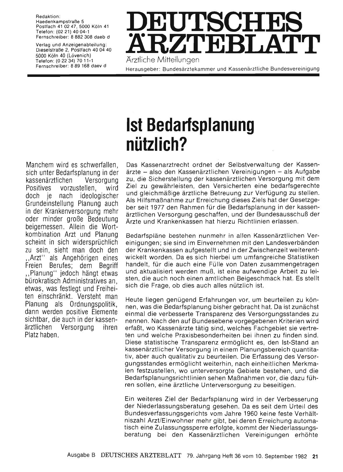 Vorschauseite 1: Ist Bedarfsplanung nützlich?