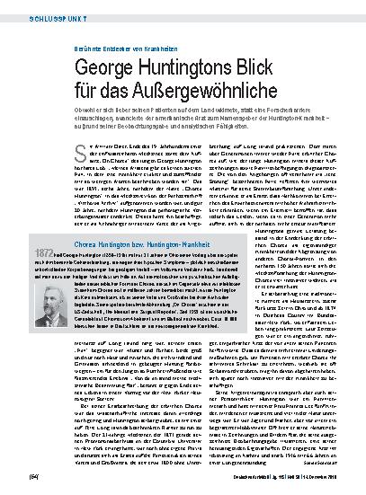 Vorschauseite 1: Berühmte Entdecker von Krankheiten: George Huntingtons Blick für das Außergewöhnliche