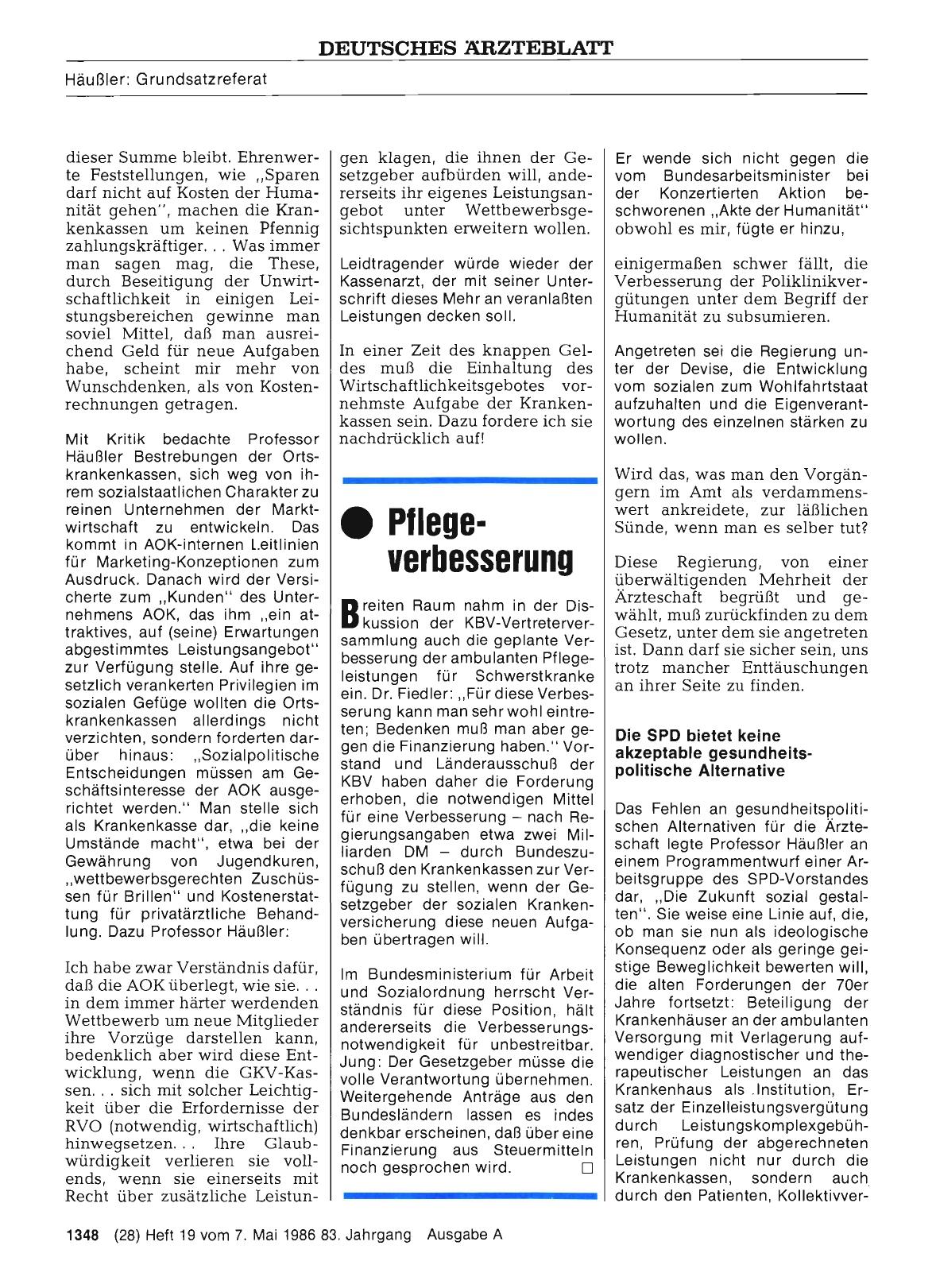 Vorschauseite 1: Diskussion der Vertreterversammlung: Pflegeverbesserung