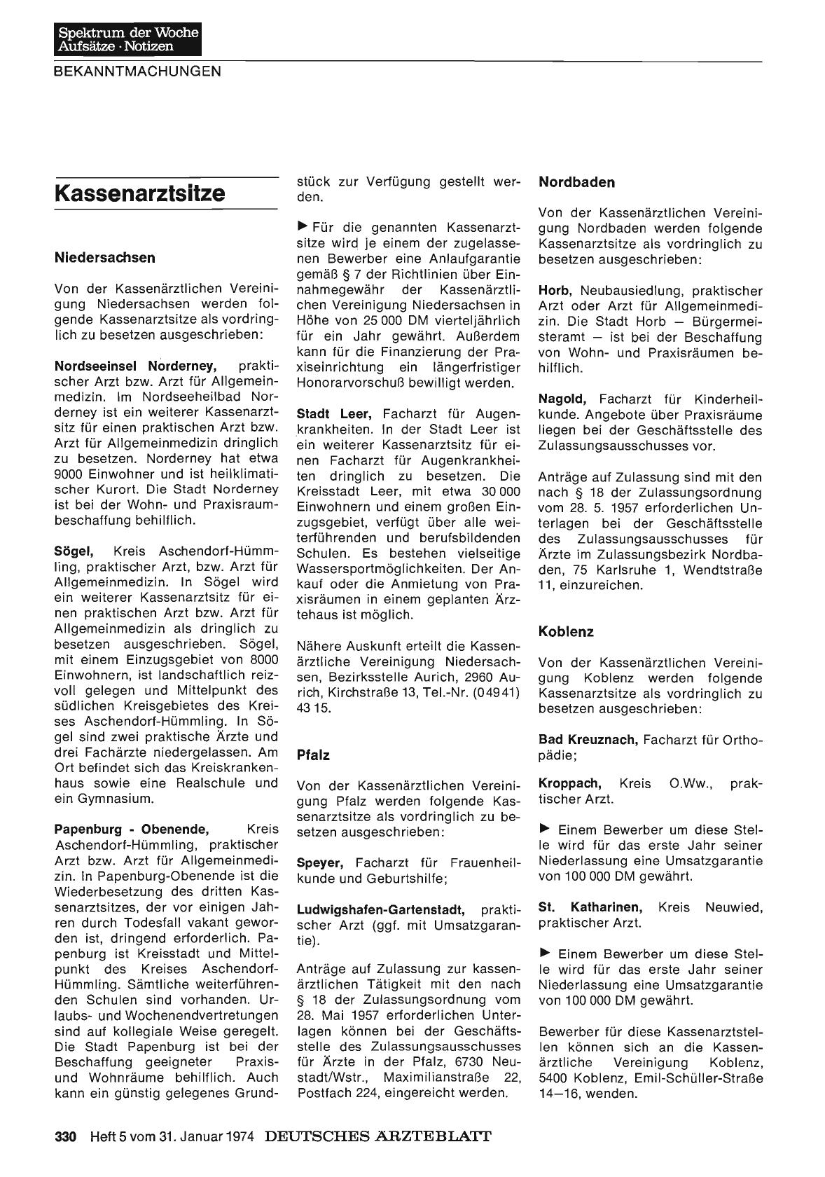 Vorschauseite 1: Kassenarztsitze