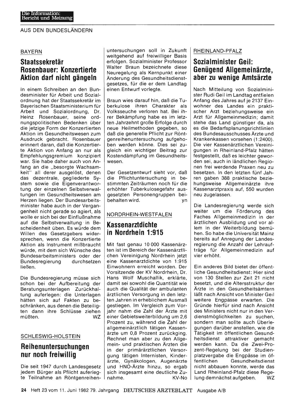 Vorschauseite 1: Schleswig-Holstein: Reihenuntersuchungen nur noch freiwillig