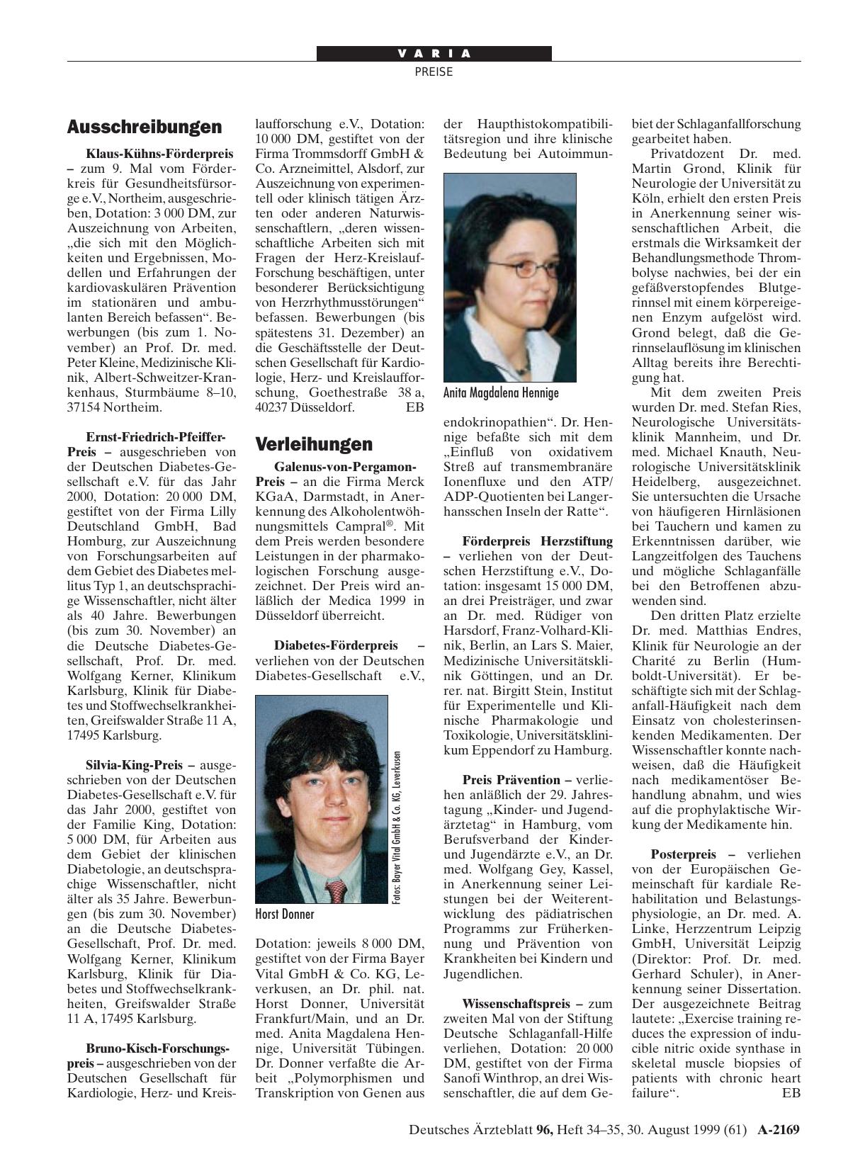 Vorschauseite 1: Ausschreibungen