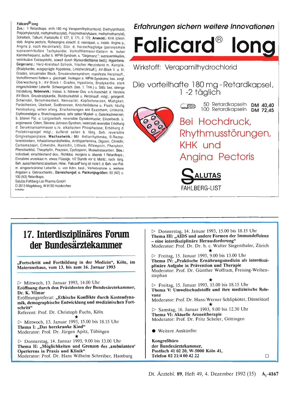 Vorschauseite 1: 17. Interdisziplinäres Forum der Budesärztekammer