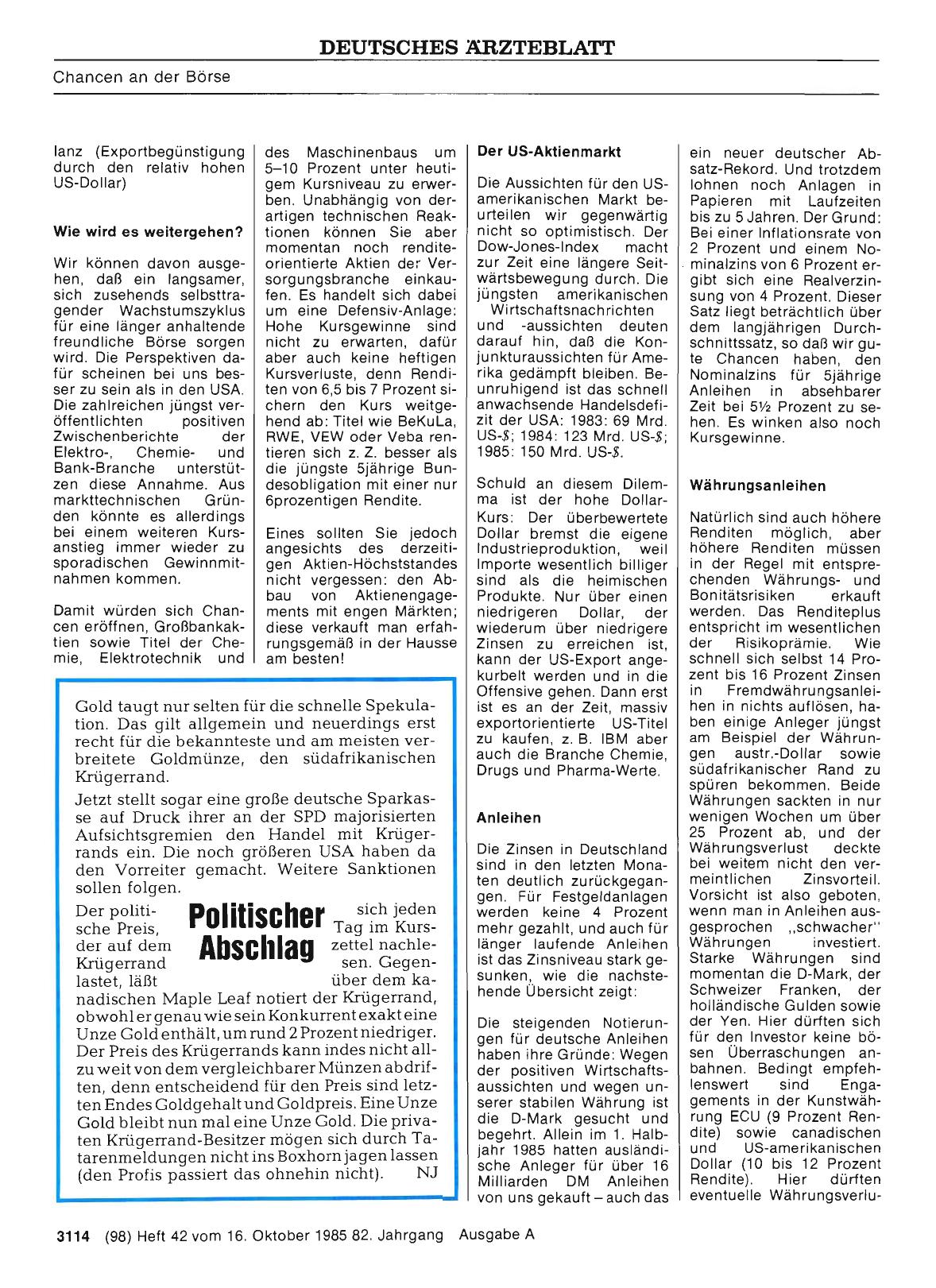 Vorschauseite 1: Politischer Abschlag