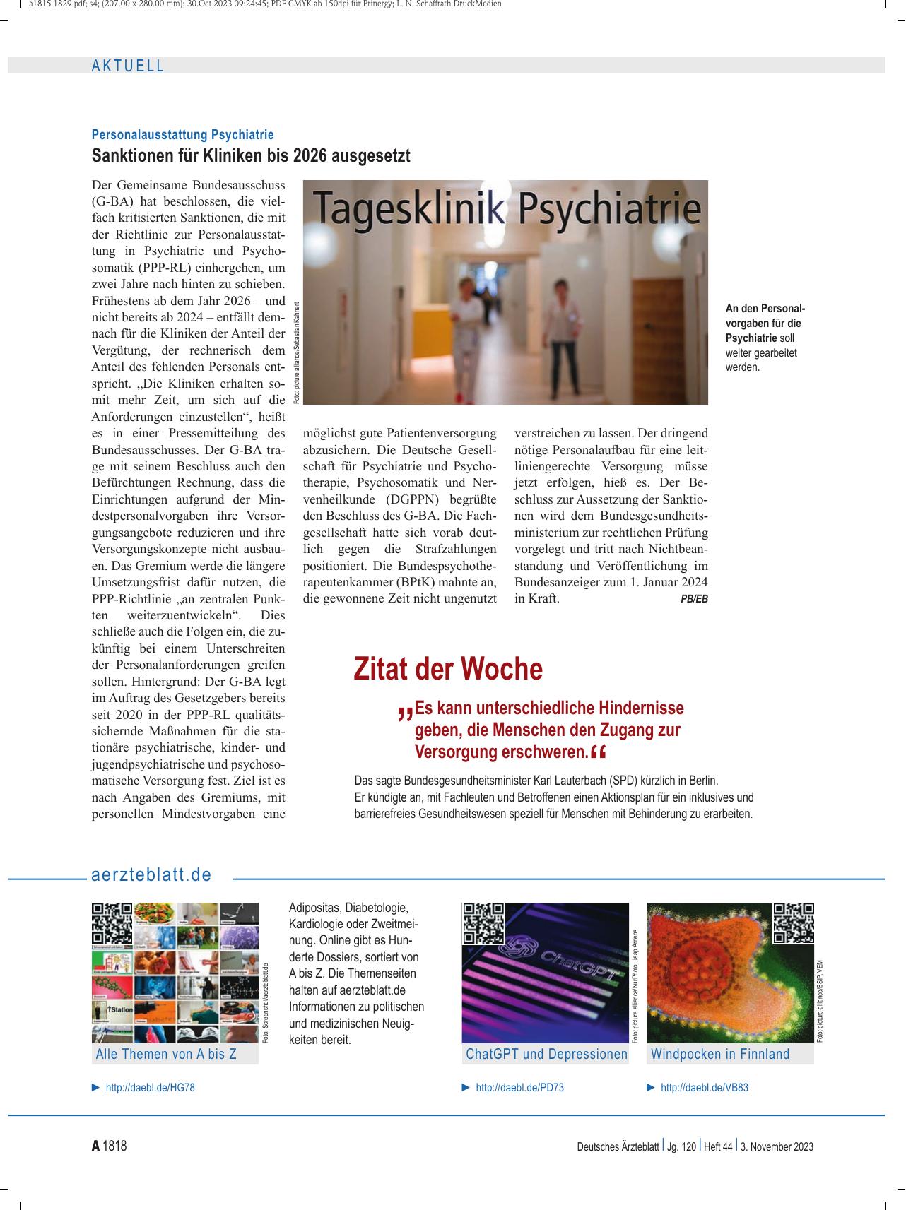 Vorschauseite 1: Zitat der Woche