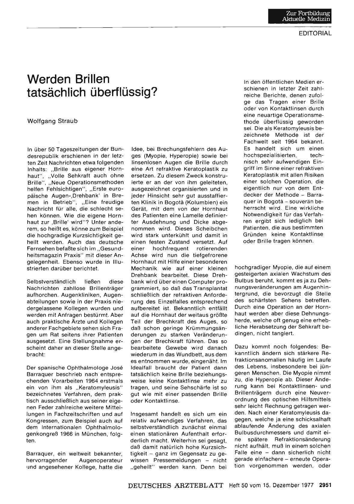 Vorschauseite 1: Werden Brillen tatsächlich überflüssig?