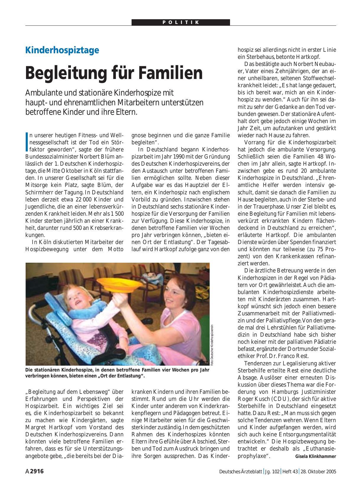 Vorschauseite 1: Kinderhospiztage: Begleitung für Familien