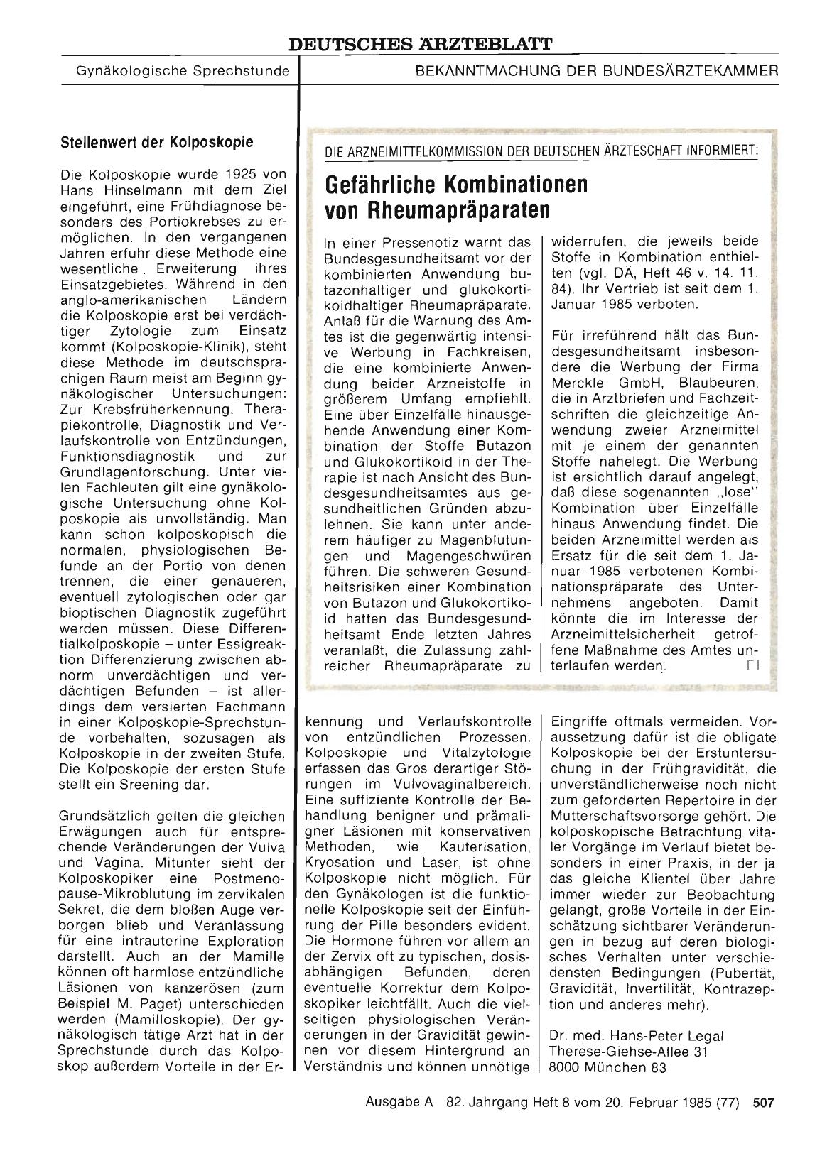 Vorschauseite 1: Gefährliche Kombinationen von Rheumapräparaten