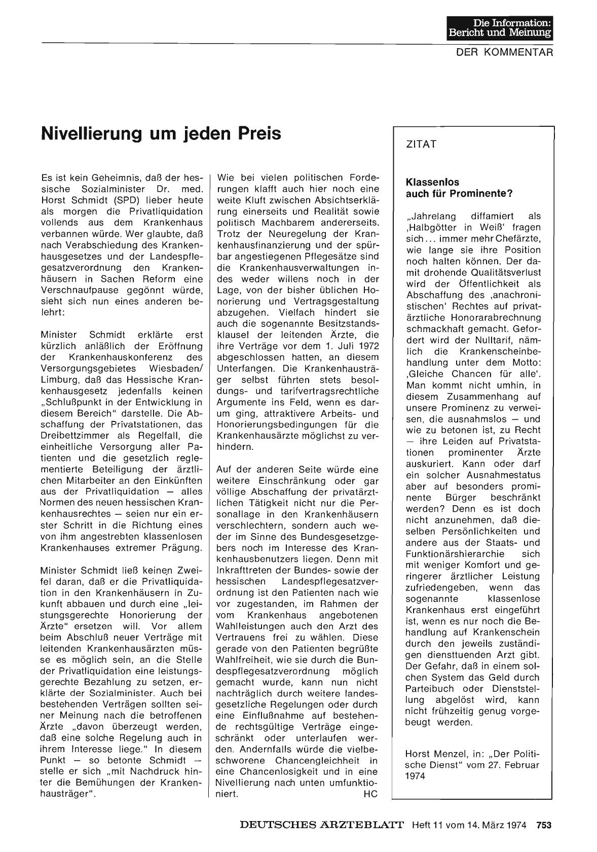 Vorschauseite 1: Nivellierung um jeden Preis