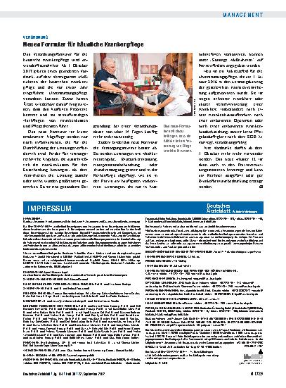 Vorschauseite 1: Verordnung: Neues Formular für häusliche Krankenpflege