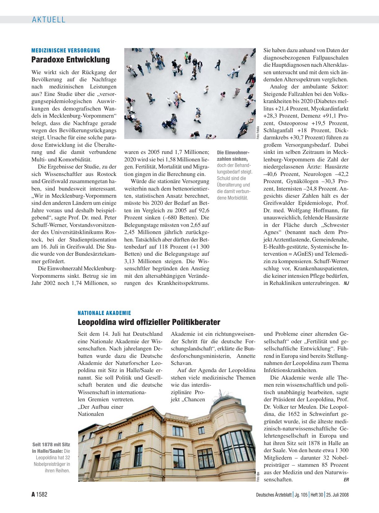 Vorschauseite 1: Medizinische Versorgung: Paradoxe Entwicklung