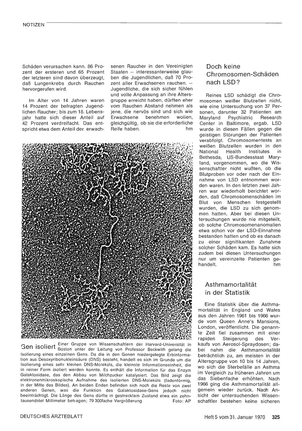 Vorschauseite 1: Doch keine Chromosomen-Schäden nach LSD?