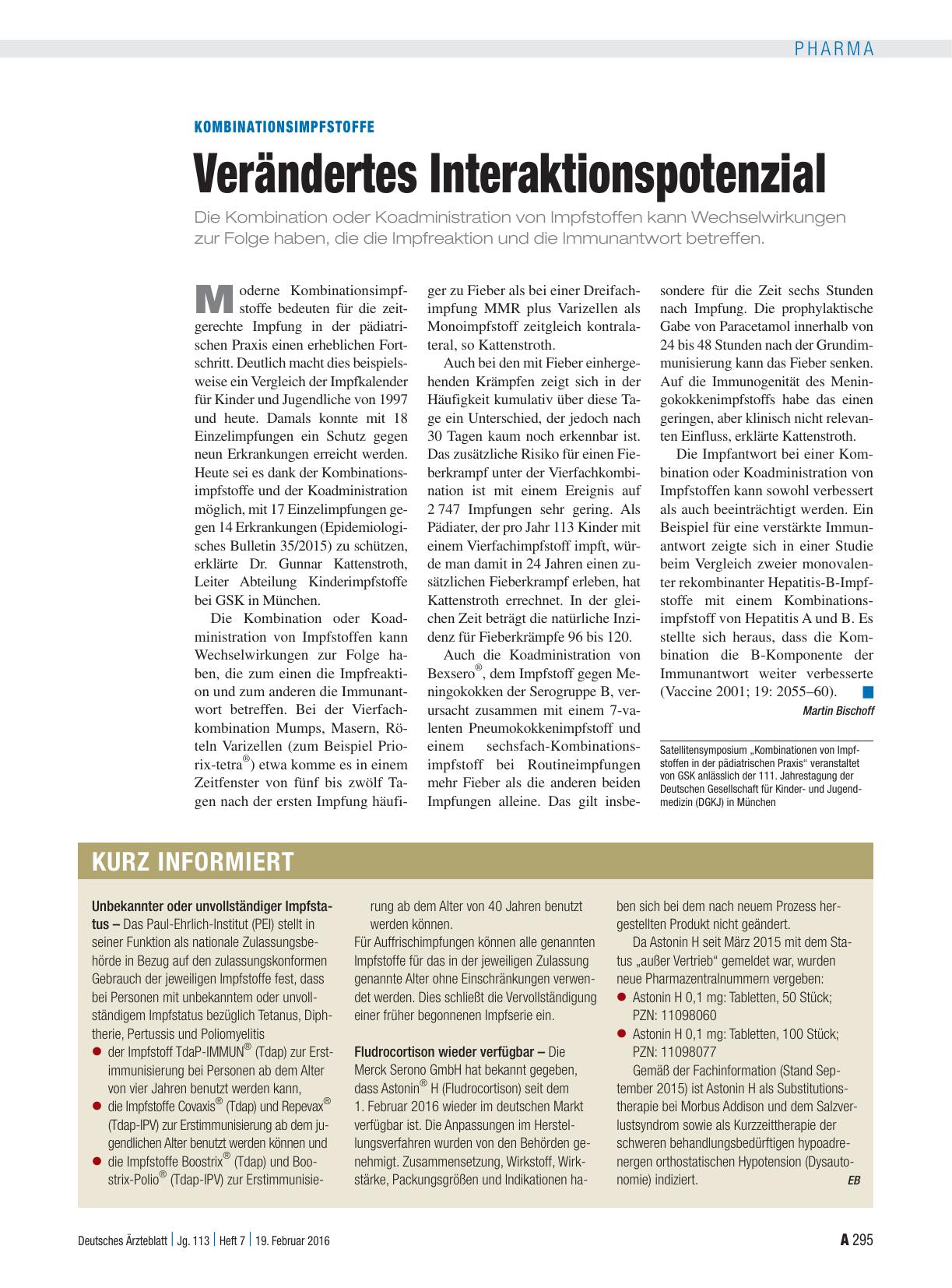 Vorschauseite 1: Kurz informiert