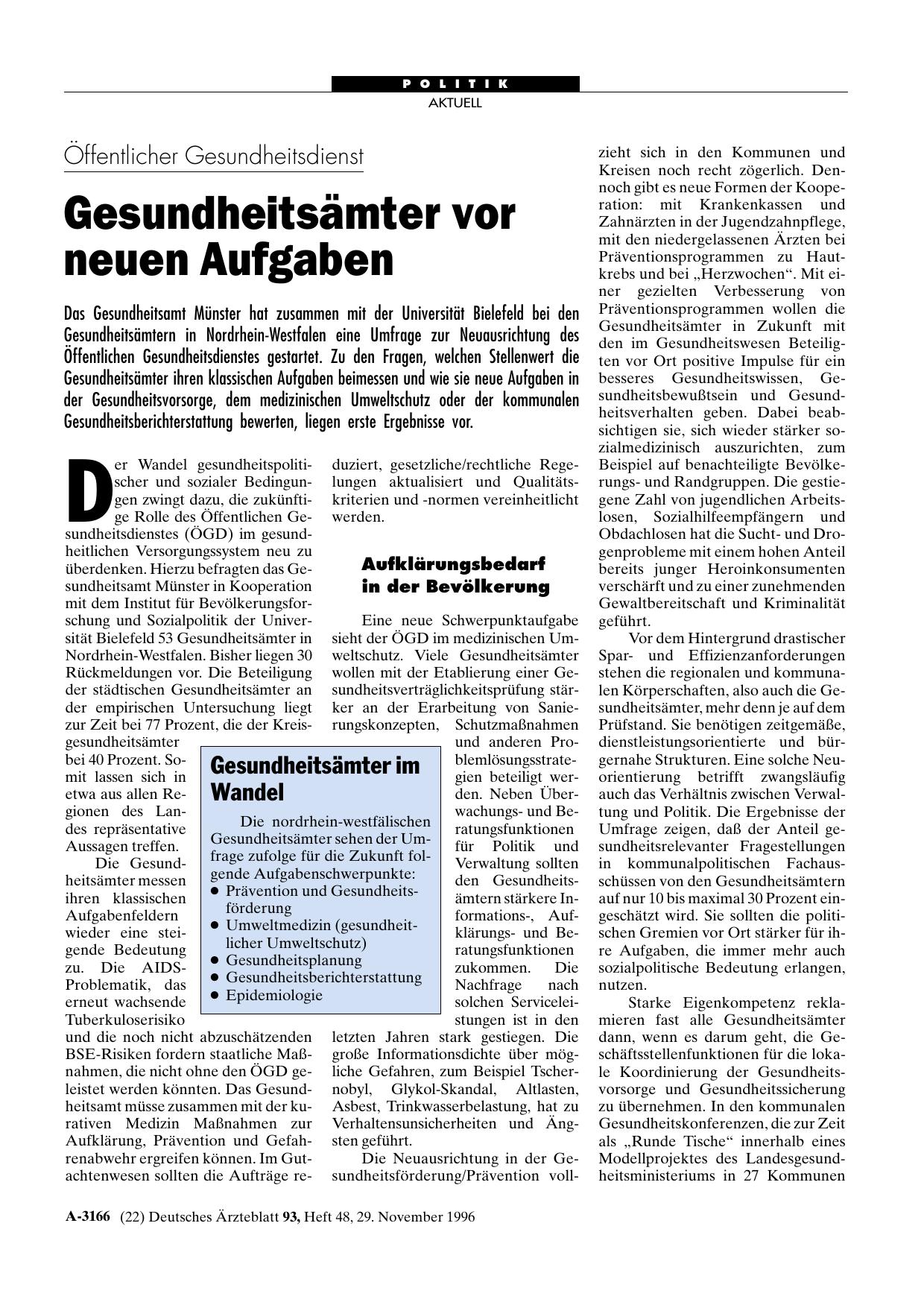 Vorschauseite 1: Gesundheitsämter im Wandel