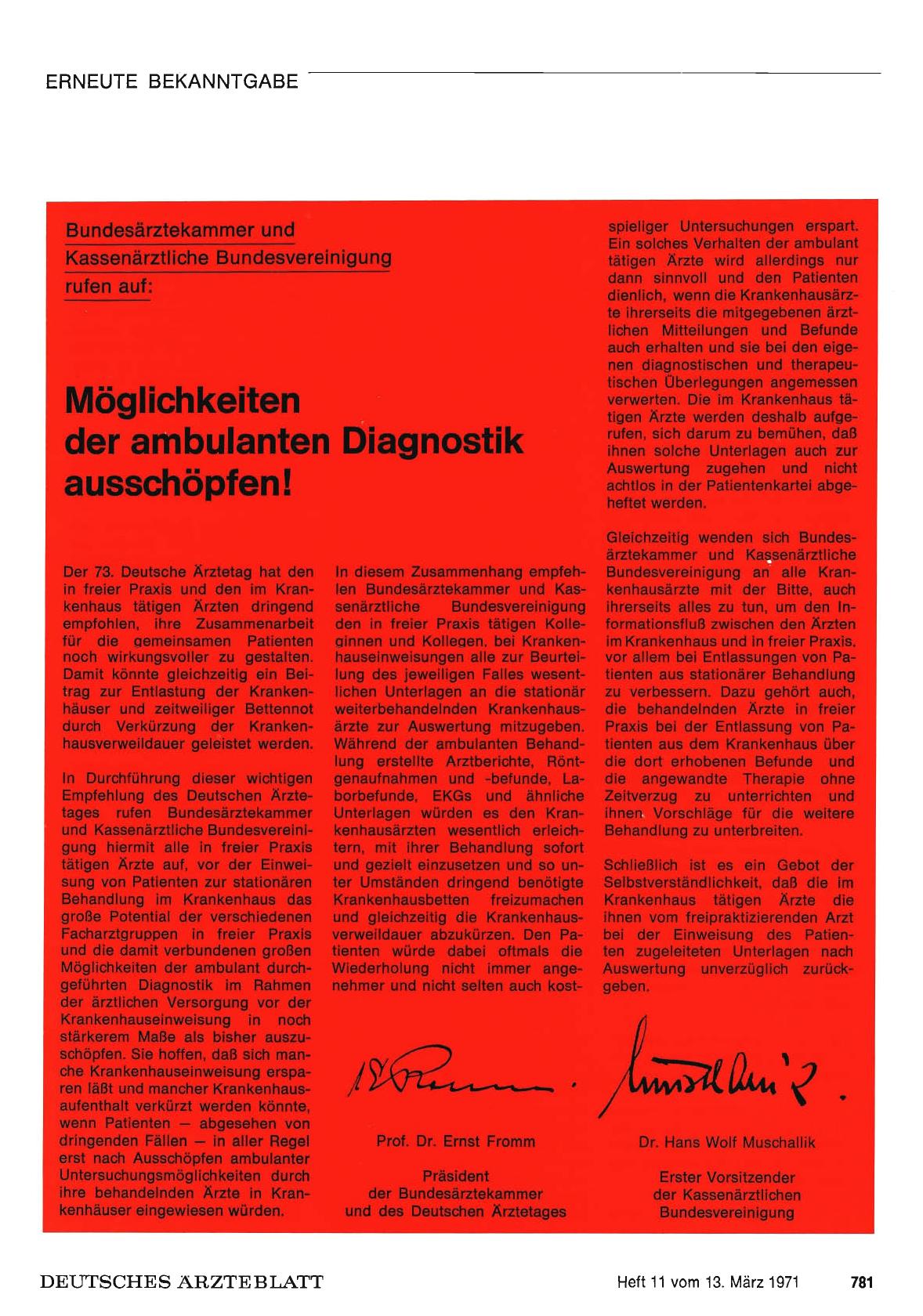 Vorschauseite 1: Möglichkeiten der ambulanten Diagnostik ausschöpfen! (Erneute Bekanntgabe)