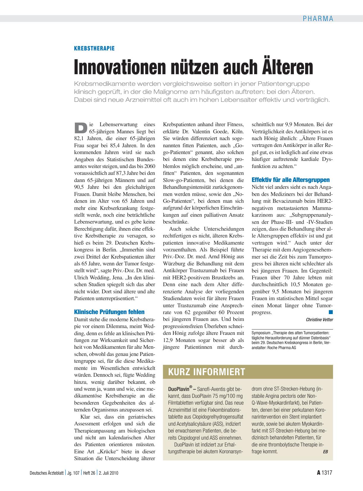 Vorschauseite 1: Kurz informiert