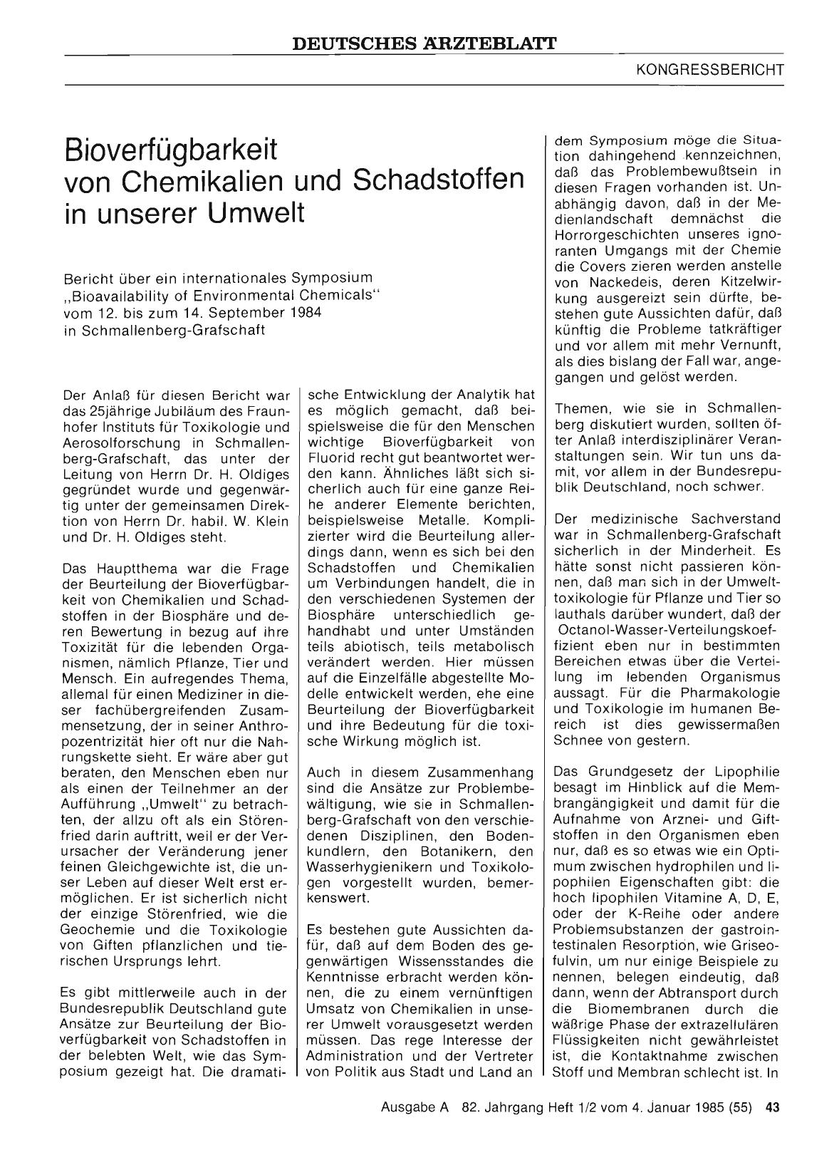 Vorschauseite 1: Bioverfügbarkeit von Chemikalien und Schadstoffen in unserer Umwelt