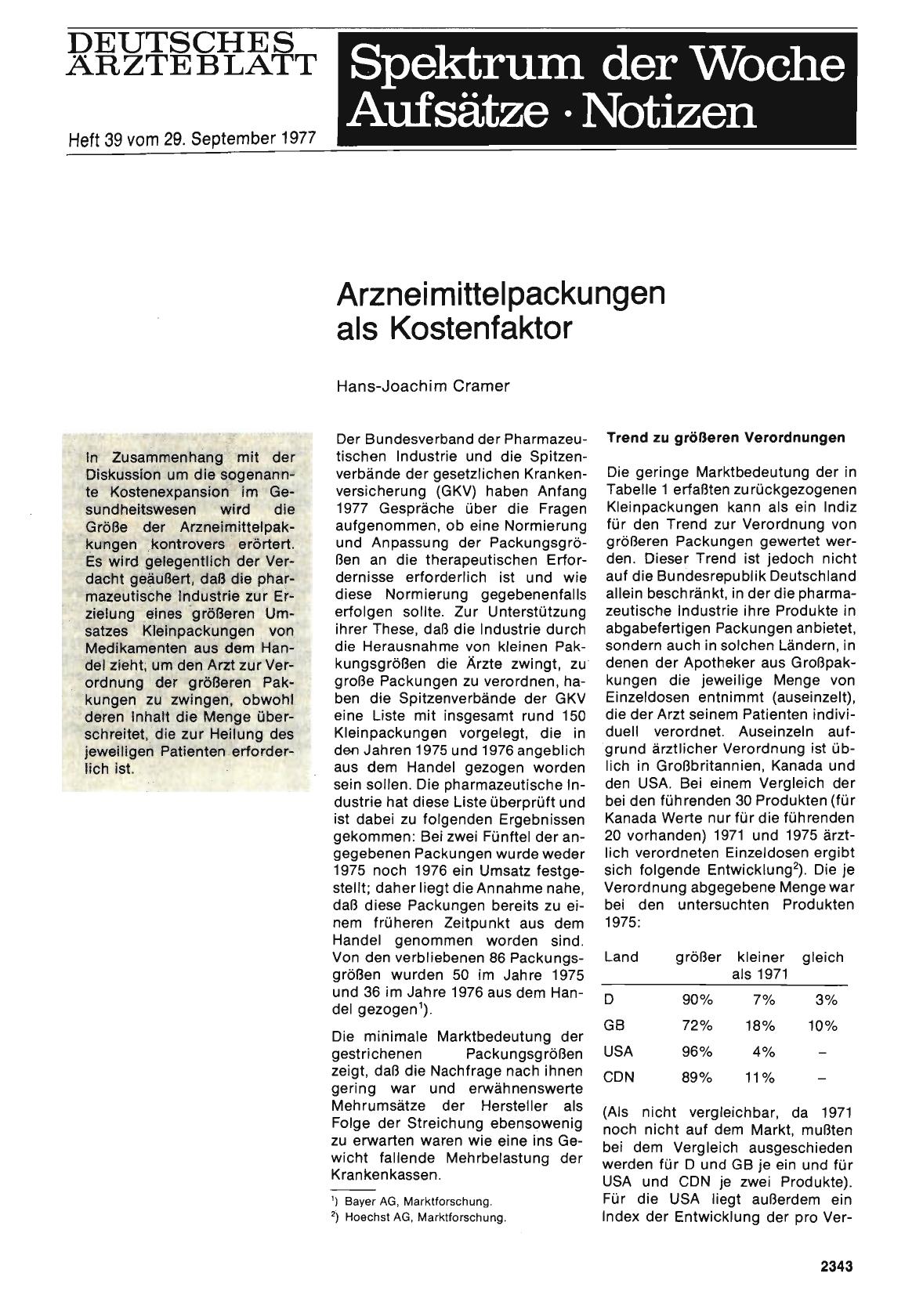 Vorschauseite 1: Arzneimittelpackungen als Kostenfaktor