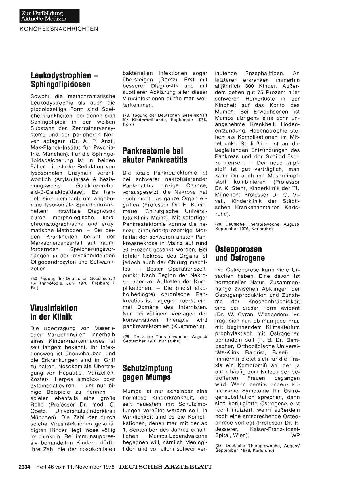 Vorschauseite 1: Leukodystrophien — Sphingolipidosen