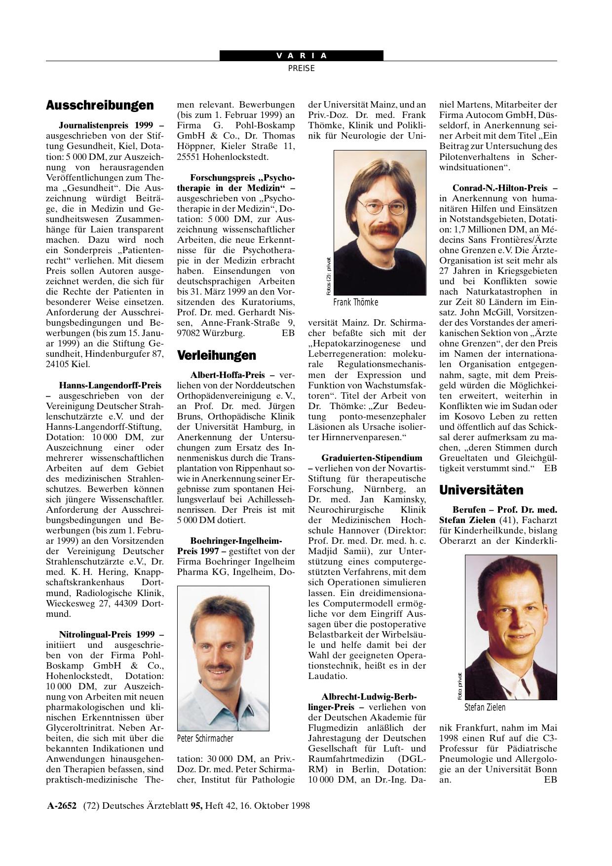 Vorschauseite 1: Ausschreibungen