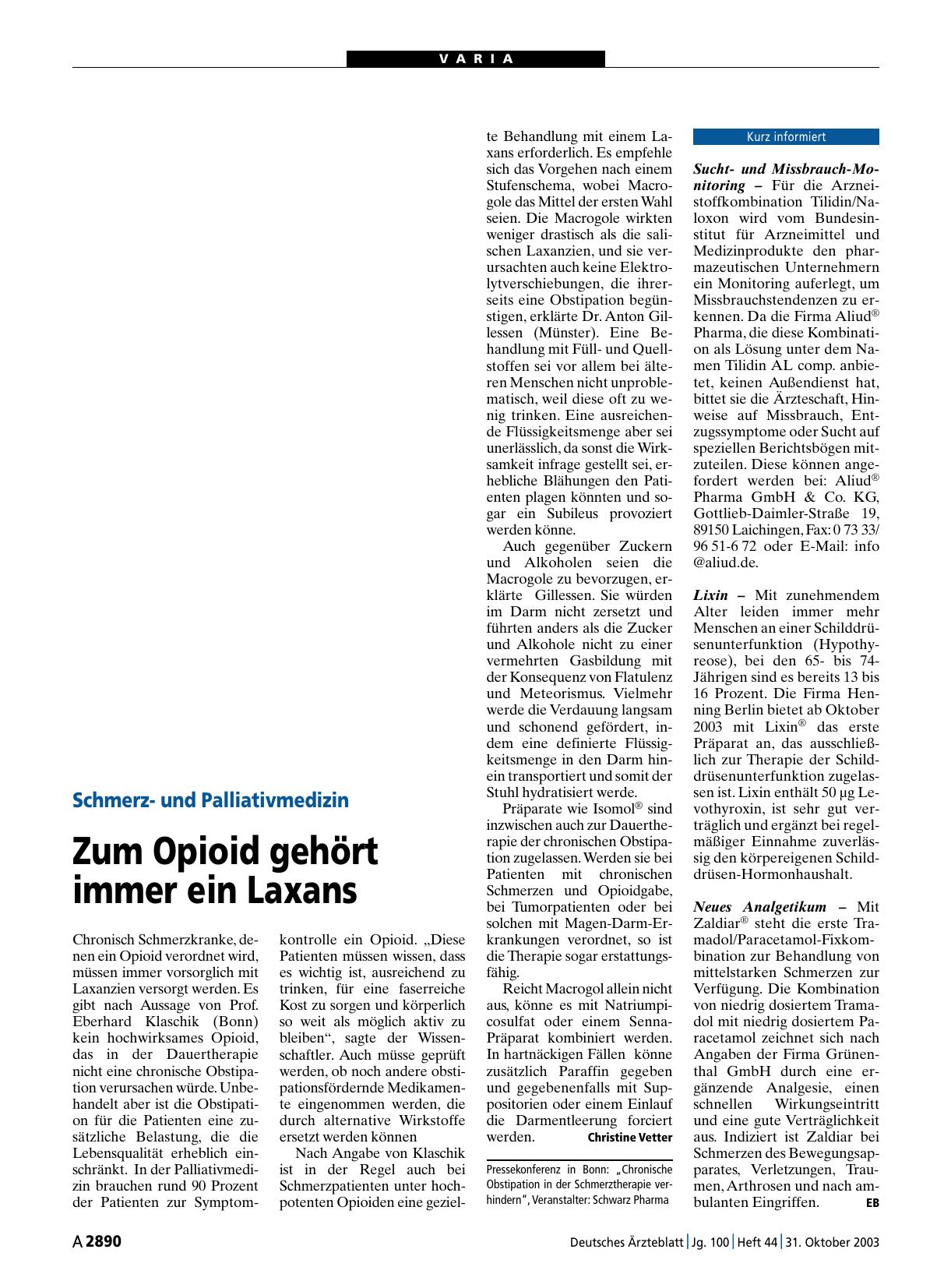Vorschauseite 1: Kurz informiert