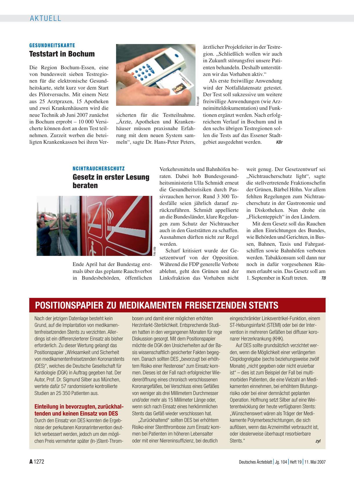 Vorschauseite 1: Gesundheitskarte: Teststart in Bochum