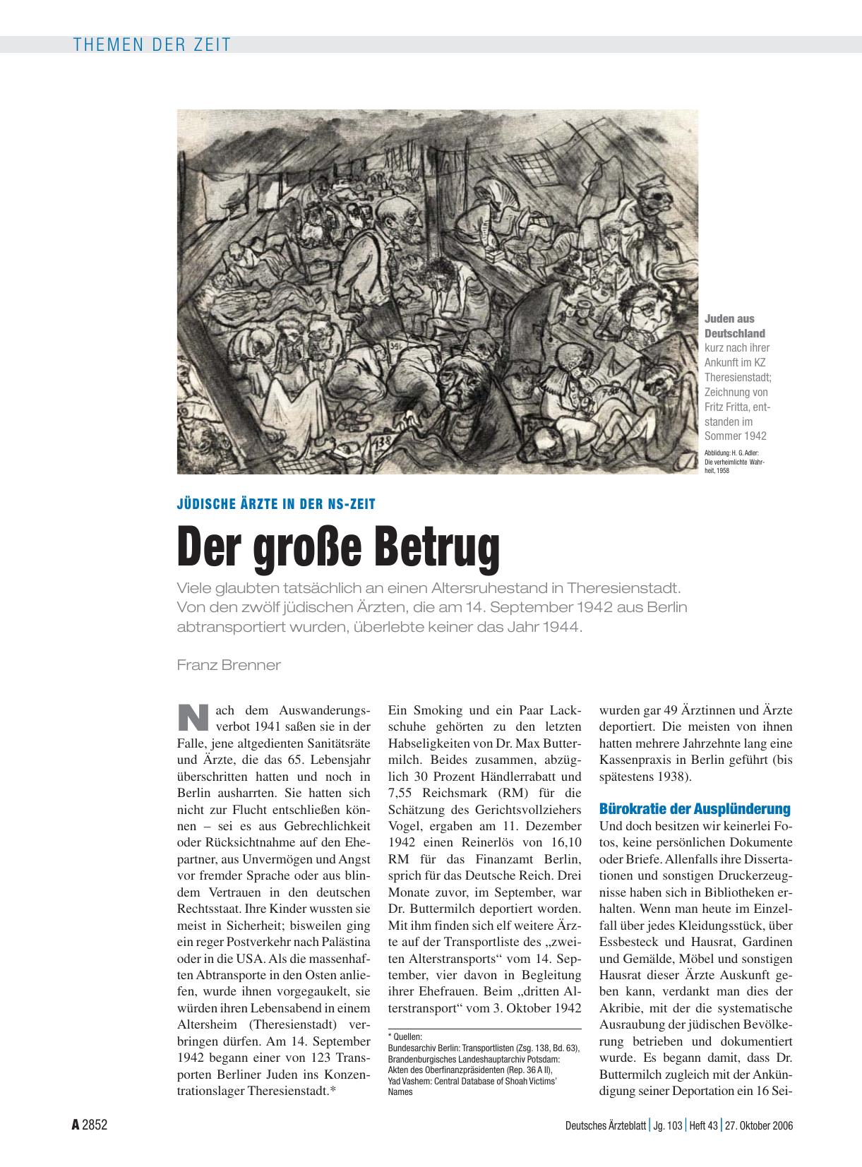 Vorschauseite 1: Jüdische Ärzte in der NS-Zeit: Der große Betrug