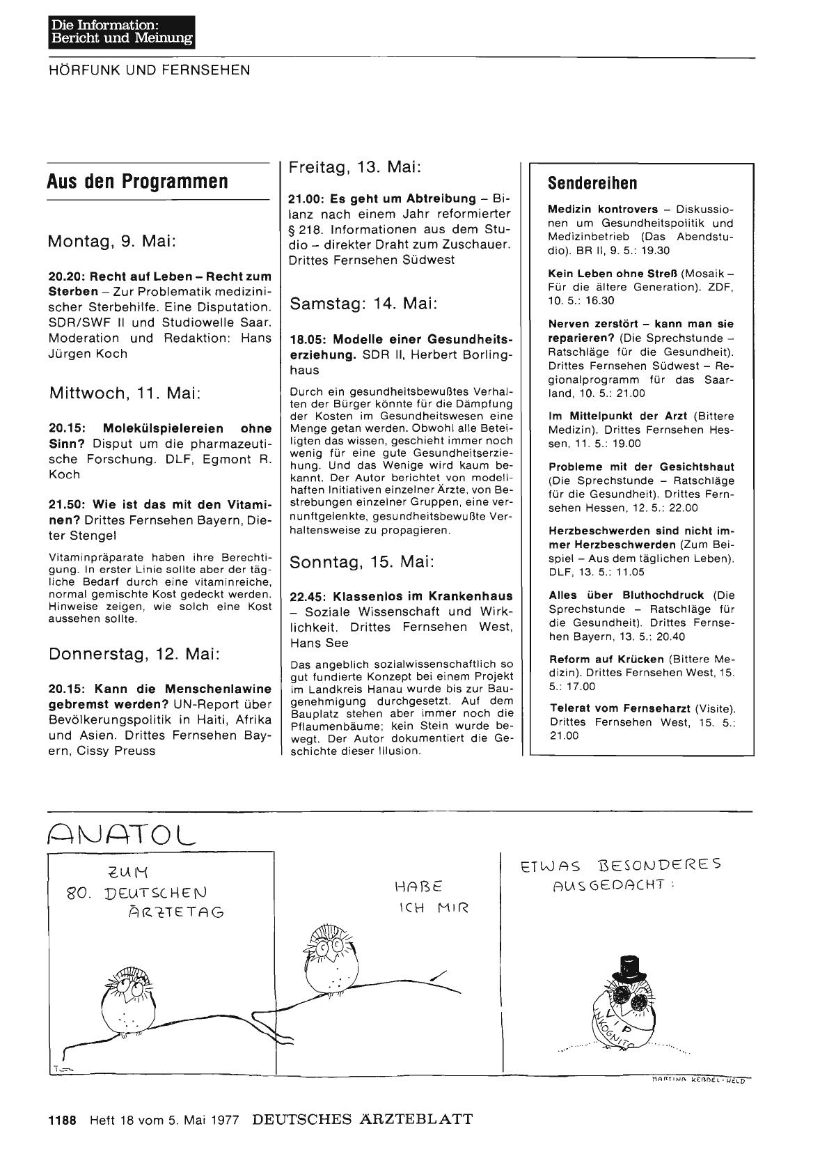 Vorschauseite 1: Aus den Programmen