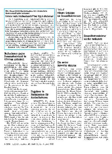 Vorschauseite 1: Engpässe in Fachklassen für Arzthelferinnen