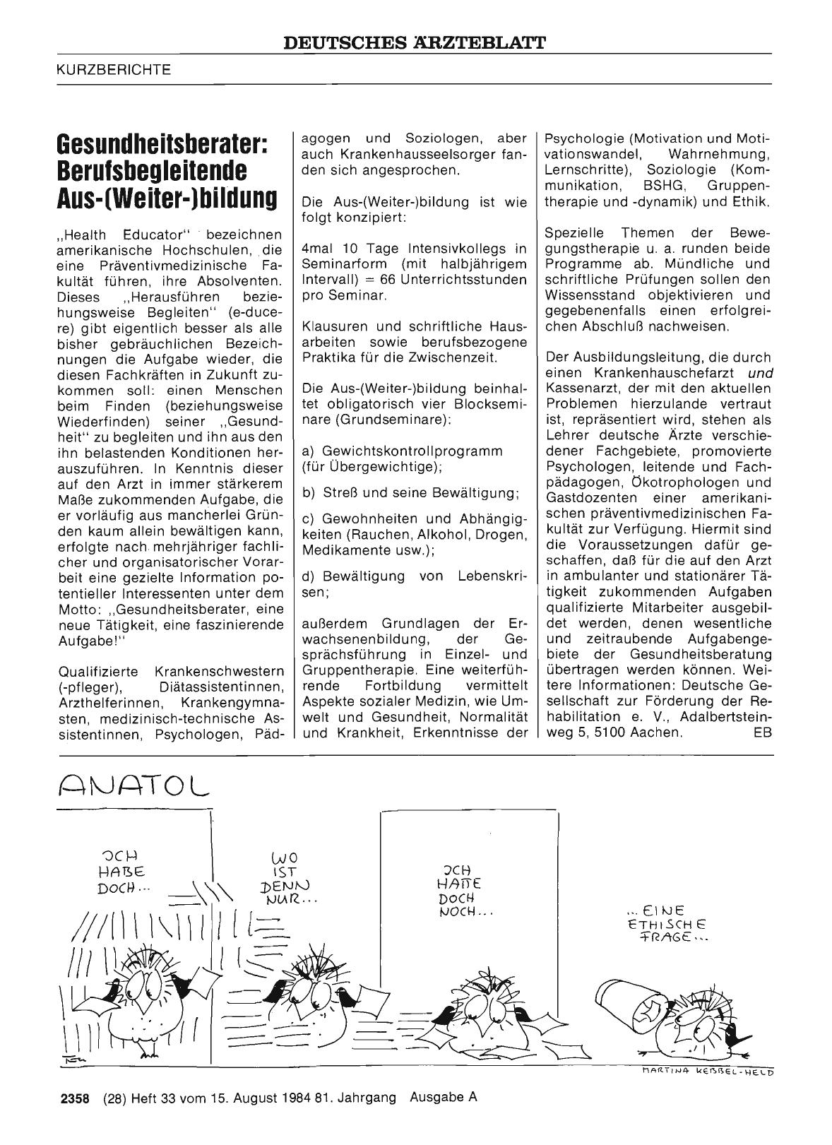 Vorschauseite 1: Gesundheitsberater: Berufsbegleitende Aus-(Weiter-)bildung