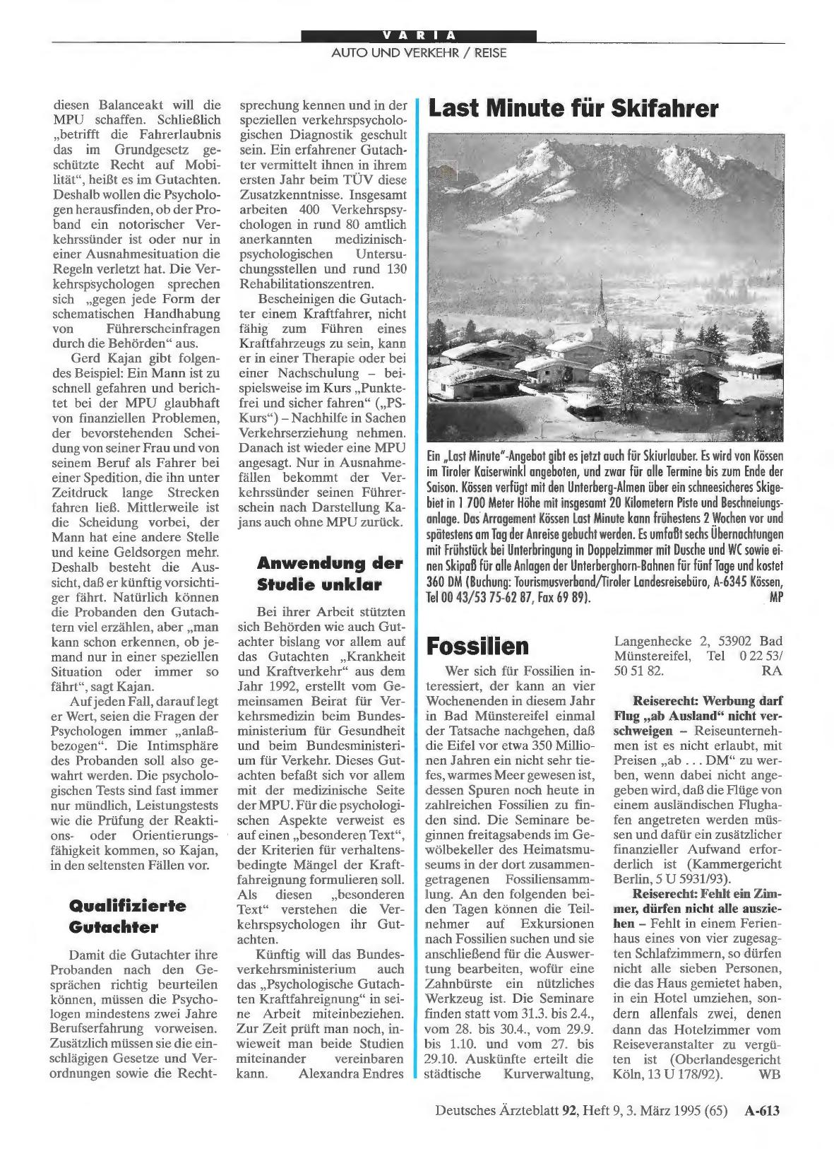 Vorschauseite 1: Last Minute für Skifahrer