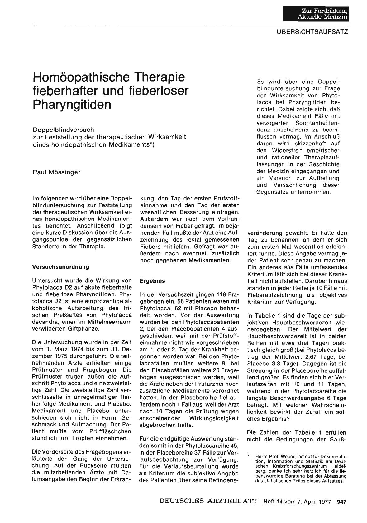 Vorschauseite 1: Homöopathische Therapie fieberhafter und fieberloser Pharyngitiden