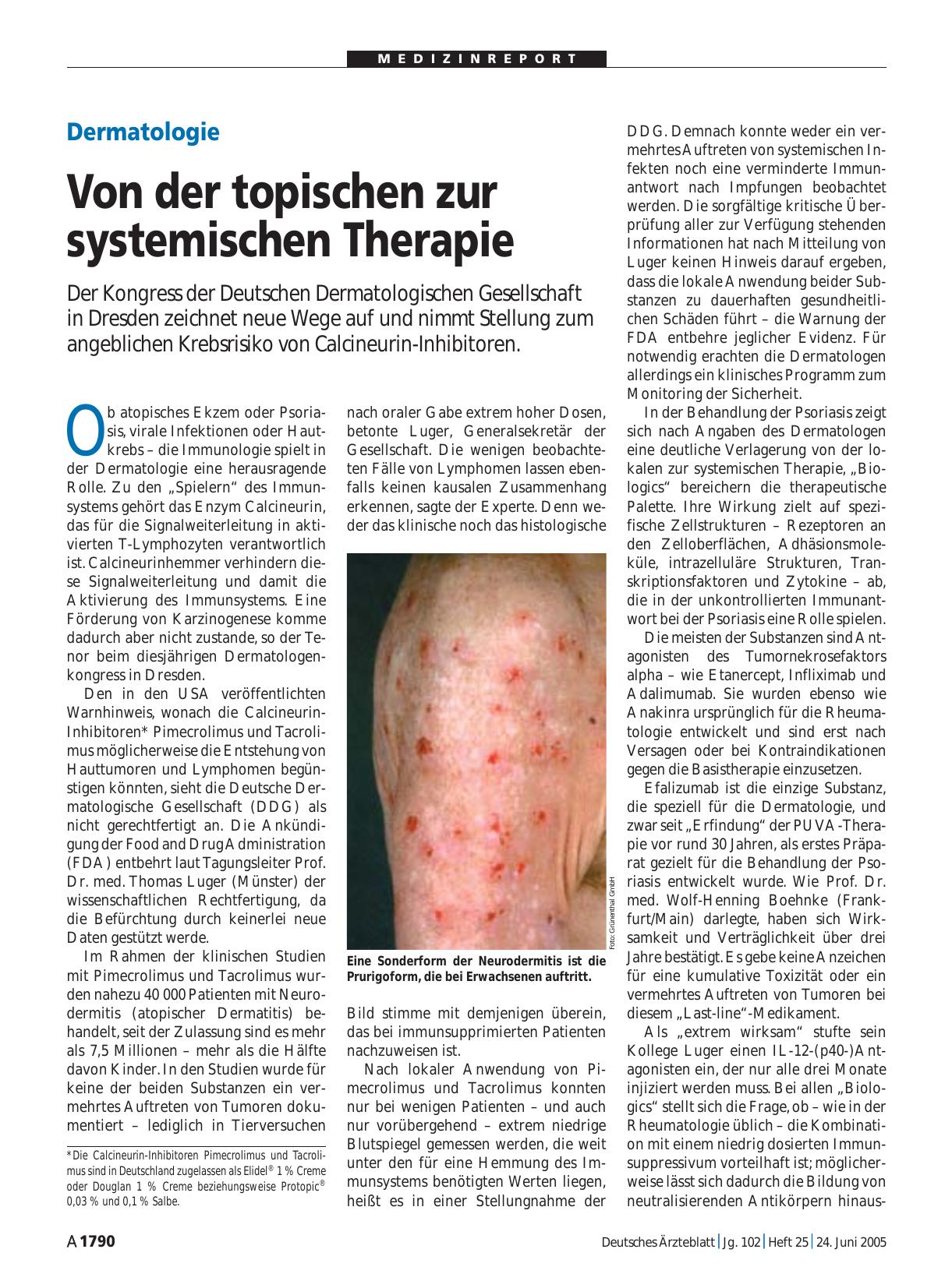 Vorschauseite 1: Dermatologie: Von der topischen zur systemischen Therapie