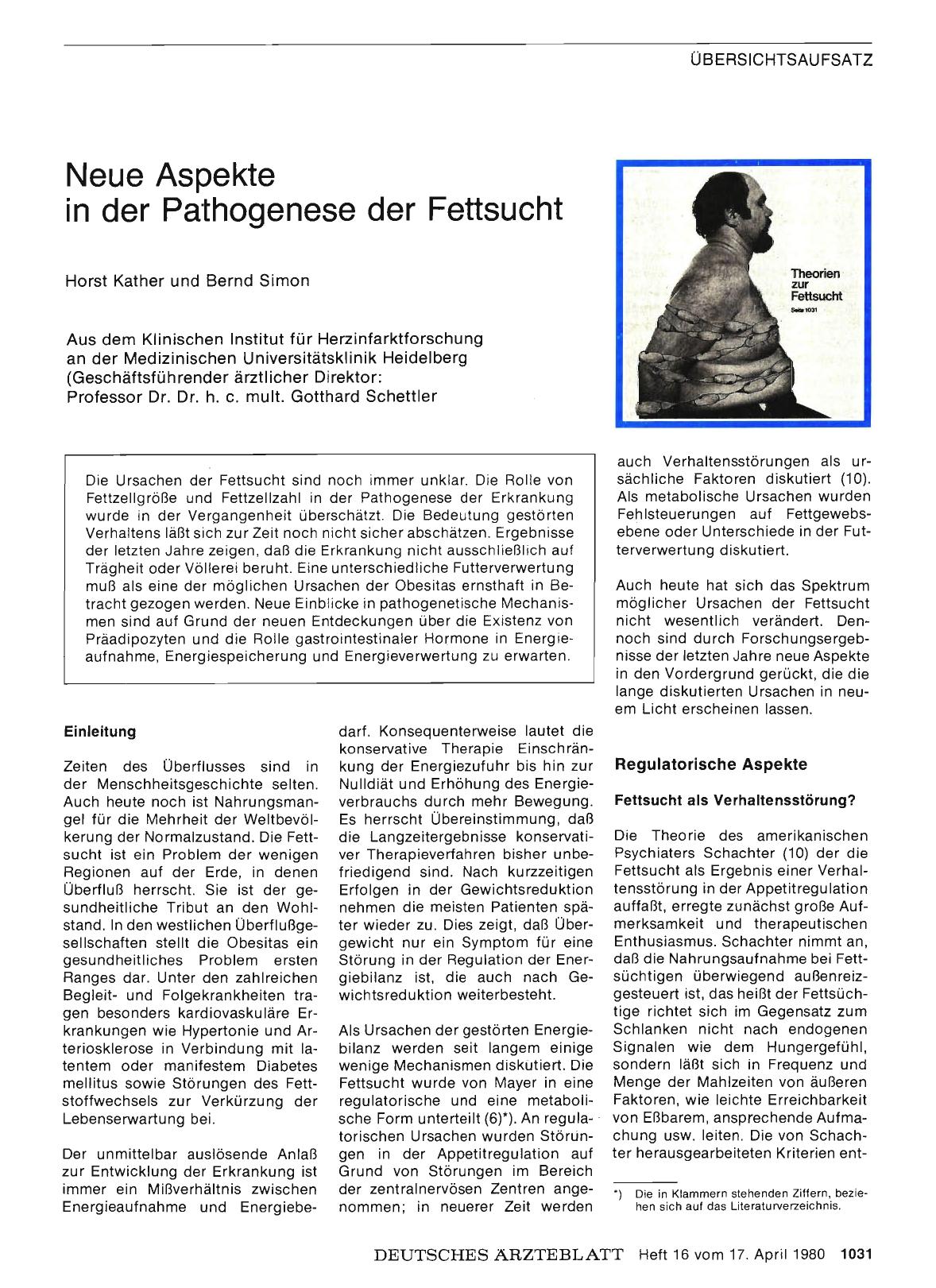 Vorschauseite 1: Neue Aspekte in der Pathogenese der Fettsucht